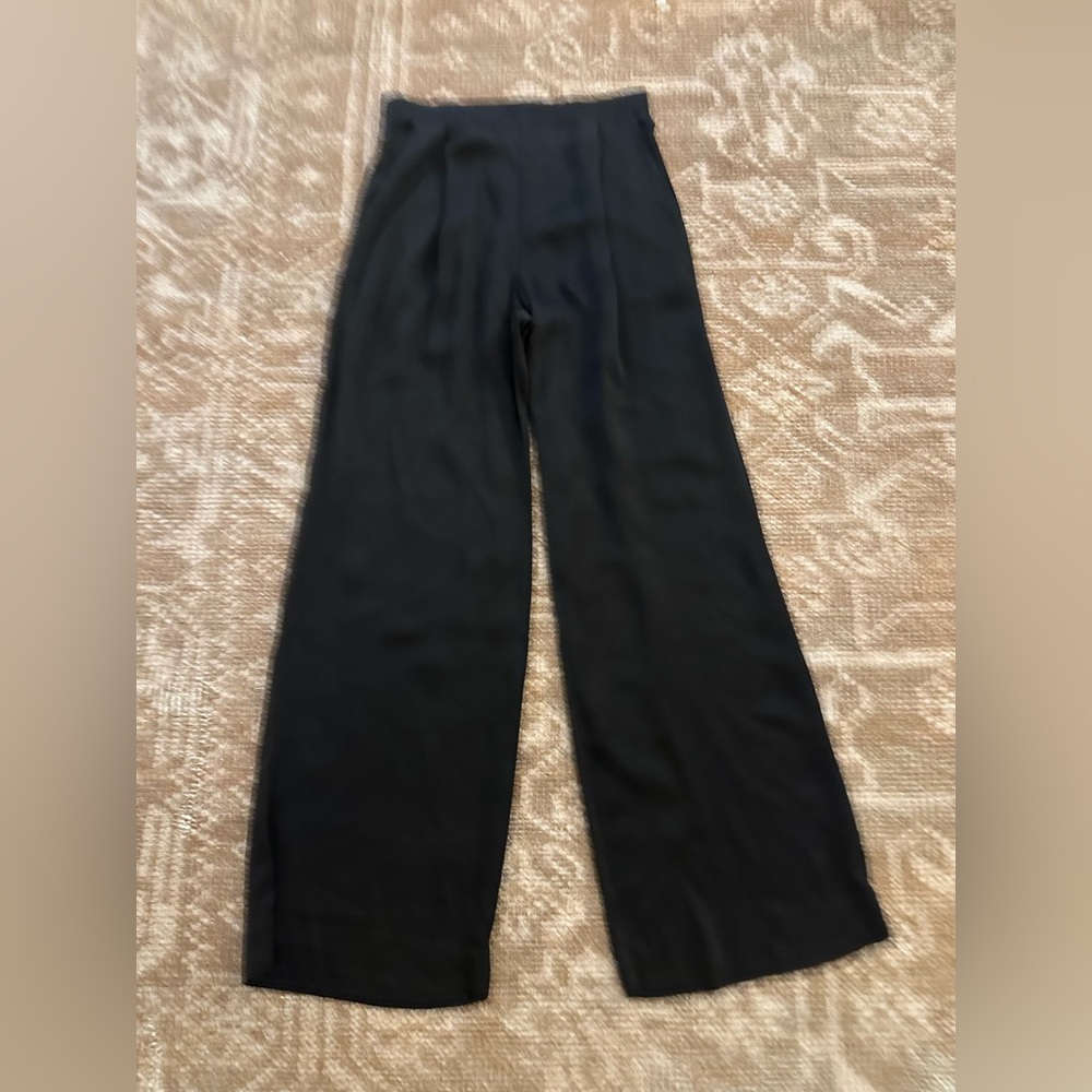 Satin Black Wide-Leg Pants by Velvet (by Graham & Spencer)